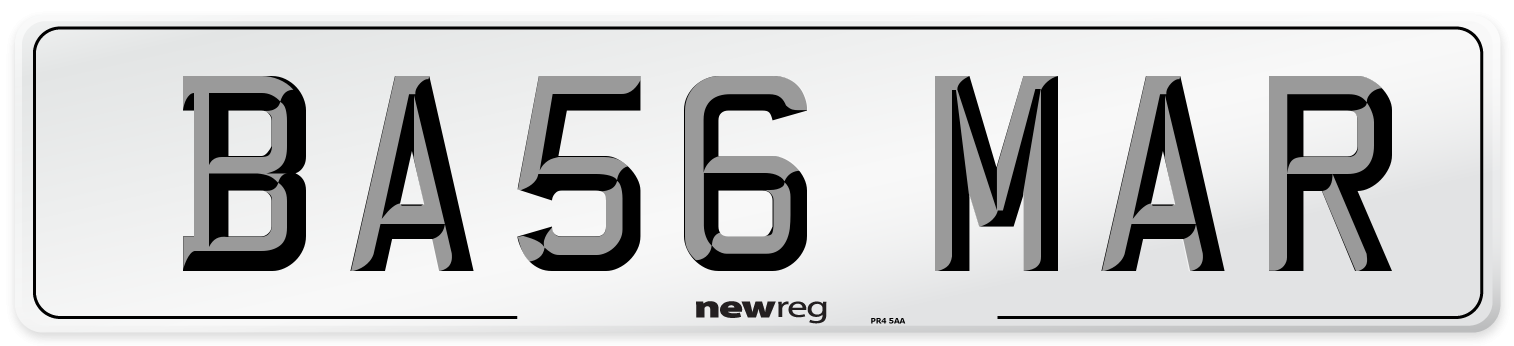 BA56 MAR Number Plate from New Reg